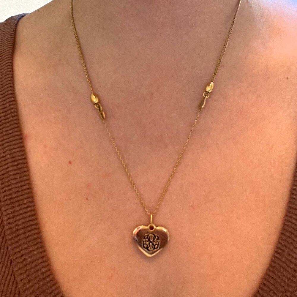 Alex and Ani: Adjustable chain gold heart path of life necklace